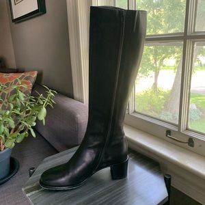 Gorgeous sleek leather boots (worn once). Bought in SoHo/NYC at Varda for $620.